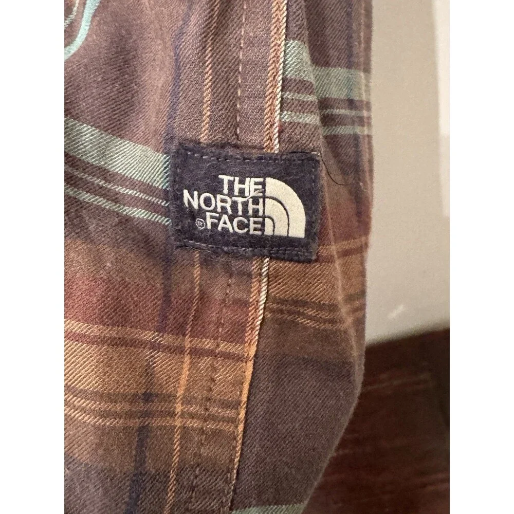 The North Face Shirt Mens M Brown Plaid Short Sleeve Button Up Hiking Outdoor